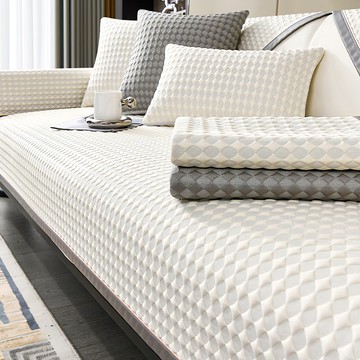 半島良品 四季通用沙發墊 菱冰豆  雪白  70 x 70cm