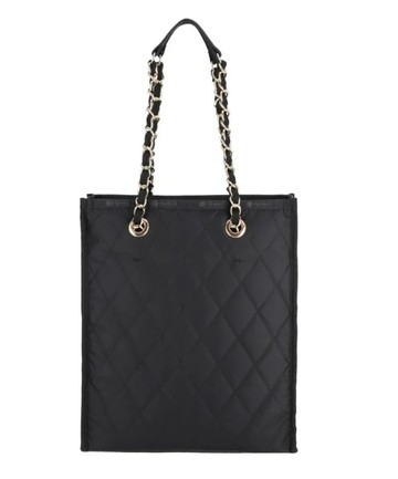 【LESPORTSAC】鍊帶菱格托特包 - 午夜絎縫鍊飾
