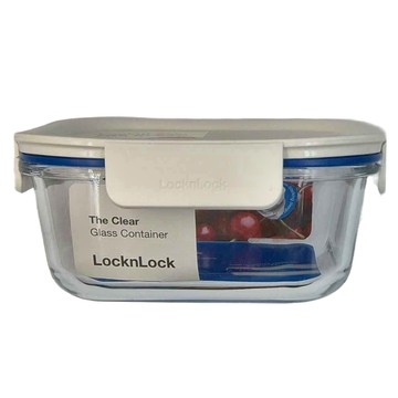 LocknLock 樂扣樂扣 新美學The Clear玻璃保鮮盒 正方形 白色 750ml  1個