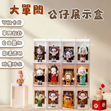【台灣現貨】大單間公仔展示盒 公仔展示盒 透明展示盒 單間 壓克力展示盒 防塵展示盒 泡泡瑪特展示盒 labubu展示盒