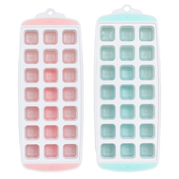 新單顆取按壓式附蓋製冰盒 21格款  29.7 x 11.7 x 2.8cm  顏色隨機  2個