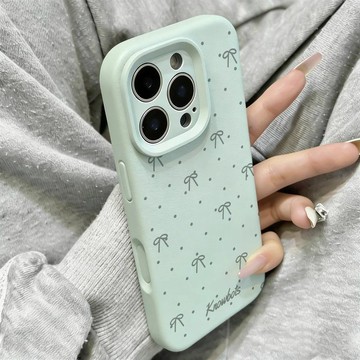✨iphone保護殼✨波點蝴蝶結適用蘋果17高級感手機殼16promax液態硅膠15軟糯14親膚
