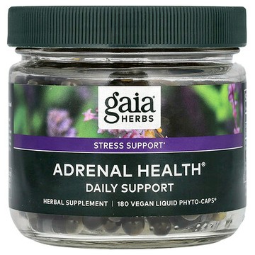 Gaia Herbs, 腎上腺健康，180 粒全素液體 Phyto-Caps 膠囊