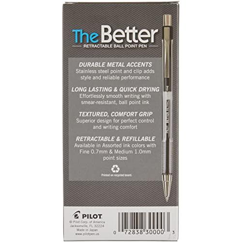 Better Ballpoint Retractable Pen  Black Ink  Fine  Dozen  並行輸入