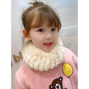 韓版皮草兒童男女小圍脖冬季新款女士圍脖獺兔毛彈力保暖圍巾百搭