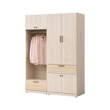 Homelike 喜家居4.5尺半開放衣櫃-梧桐拼色(2305)