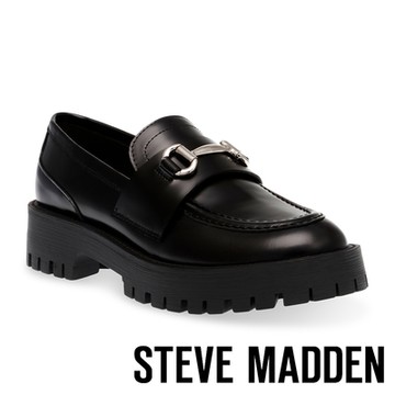STEVE MADDEN-LANDO-CN 馬銜釦厚底樂福鞋-黑色