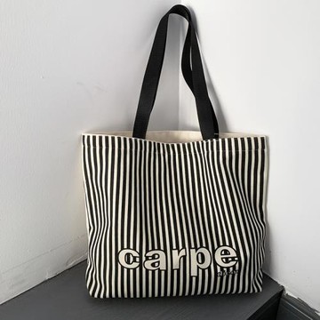 2025年新款大容量學生上課單肩托特帆布包女春夏ins風手提環保袋