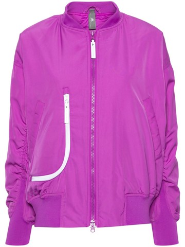 adidas by Stella McCartney - logo-appliqué bomber jacket - women - Recycled Polyester - XL - Purple