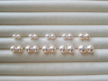 日本直送 Akoya珍珠耳環 耳針 日本珍珠 天然珍珠 18k金 不同點位