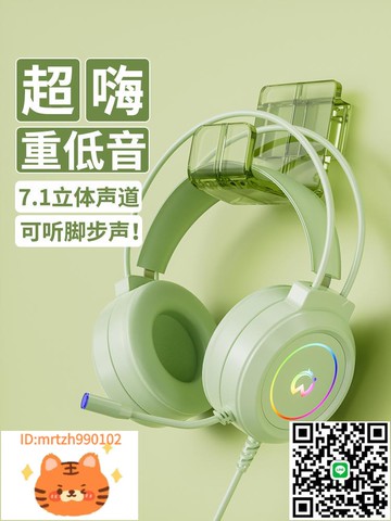 獵獸師耳機頭戴式電腦筆記本電競游戲專用有線耳麥帶麥克風二合一-淘淘屋