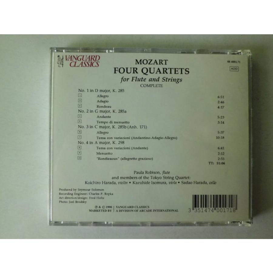 Mozart   Complete Flute Quartets   Paula Robison, Tokyo String Quartet    CD