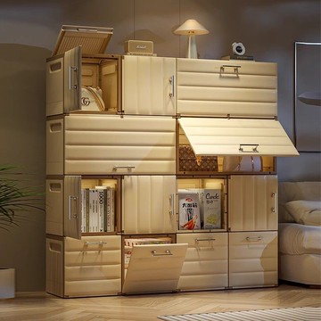 收納柜儲物柜客廳玩具衣服置物柜衣柜臥室家用多層折疊辦公室矮柜