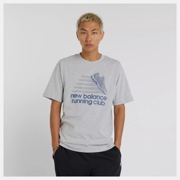 NEW BALANCE NB 短袖上衣 男 運動 排汗 美規 灰 MT41253AG