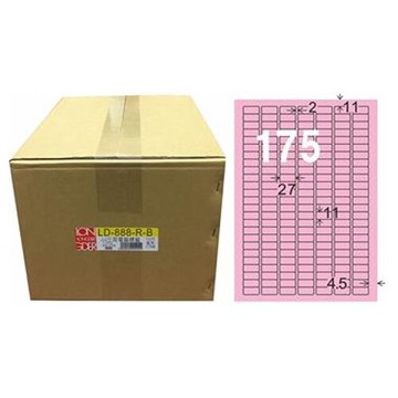 【龍德】A4三用電腦標籤 11x27mm 粉紅色1000入 / 箱 LD-888-R-B【APP滿額下單10%點數(單一帳號最高5000點)】1/31止