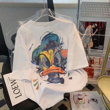 純棉重磅美式復古短袖t恤女夏季寬松ins潮牌設計感小眾高街上衣服