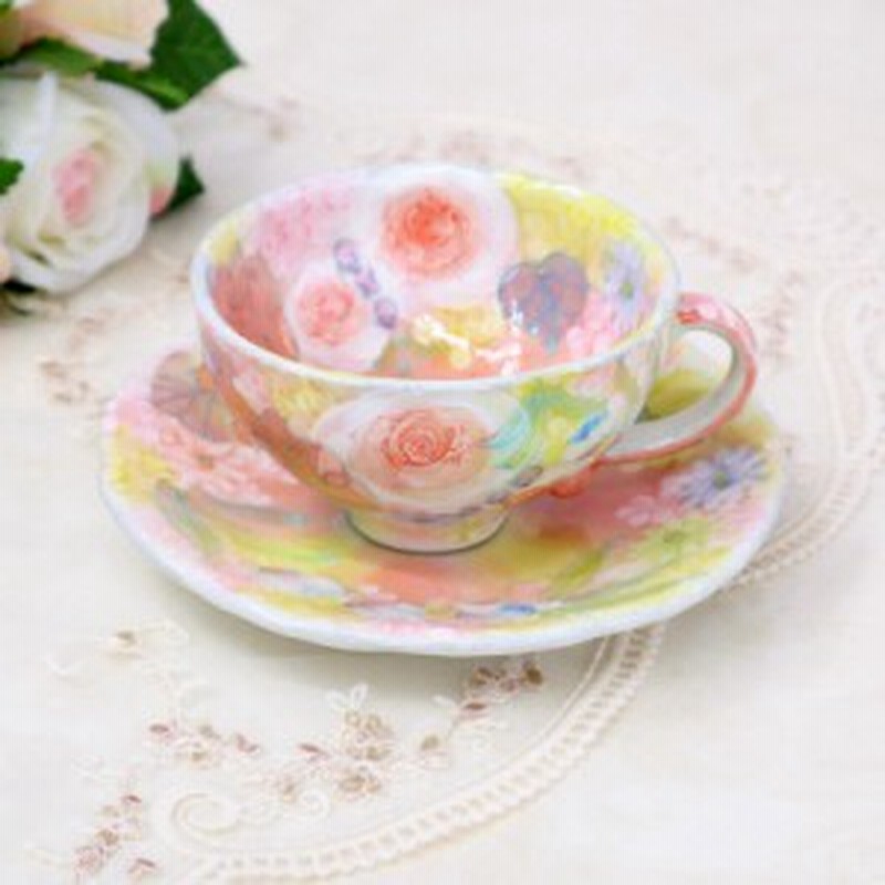 平安雅花 カップ ソーサー カップ コップ ティーカップ ギフト プレゼント おしゃれ かわいい ゆずりは 陶器 食器 瀬戸焼 焼き物 贈り 通販 Lineポイント最大5 0 Get Lineショッピング