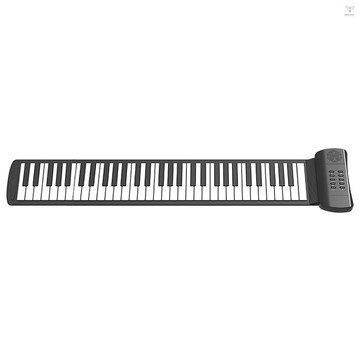 61 鍵捲起鋼琴帶內置揚聲器 16 音 6 種 Demos 支持錄音支撐耳機插孔靜音手捲鋼琴柔性矽膠電子鍵盤