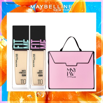 【MAYBELLINE 媚比琳】FIT ME 反孔特霧粉底液全新升級PRO版30ml(2入組) 色號110白皙色