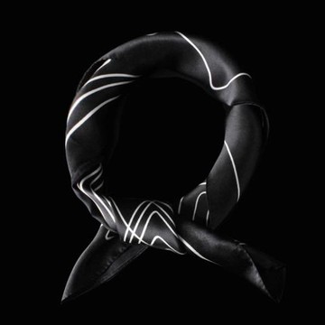 復古酷黑騎士 西裝絲巾男 真絲襯衫領口巾 蠶絲小方巾領巾圍脖