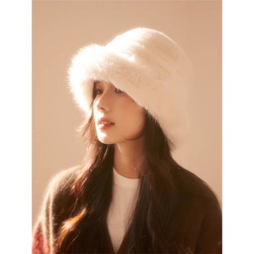 COCO jocelyn法國[設計師聯名款]羊絨加厚漁夫帽女平頂防寒包頭帽