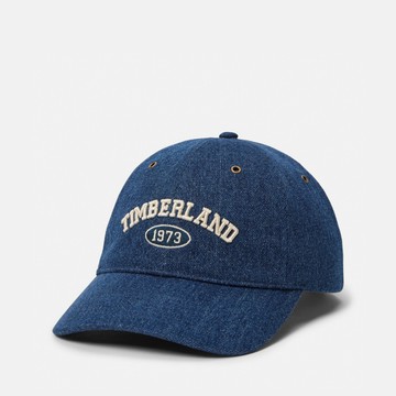 Timberland 男款藍色牛仔休閒棒球帽｜A67CE288