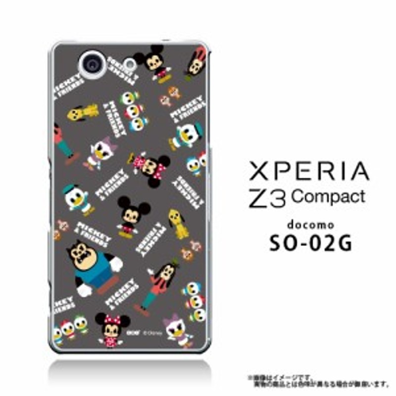 Xperia Z3 Compact So 02g クリアケース Disney ディズニー Mickey Friends グレー スマホケース Z3c 通販 Lineポイント最大1 0 Get Lineショッピング