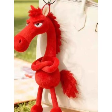 小拽馬黑馬毛絨掛件2026馬年吉祥物公仔鑰匙扣包掛飾玩偶禮物