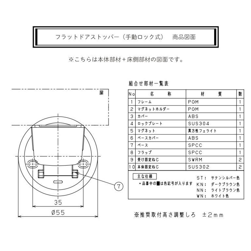 在庫あり】パナソニック フラットドアストッパー 本体・床側セット