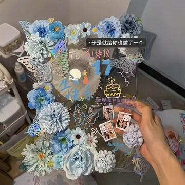 綠安禾🚚 蝴蝶亞克力展示花朵手工同款diy自制相框生日禮物擺臺女友閨蜜