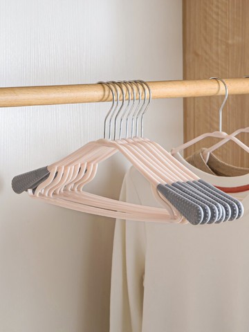 20個裝肩無痕衣架成人防滑衣服架晾衣架家用衣撐塑料衣掛鉤衣架子