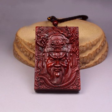 關公關云長掛牌吊墜把玩件小葉紫檀木雕刻紅木掛件木雕實木關公牌