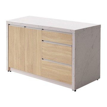 文創集 奧蘭5.1尺二門三抽中島桌/餐櫃(二色可選)-152x70x92cm免組