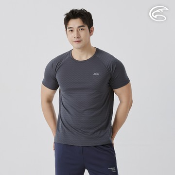 男山形緹花消臭快乾圓領上衣 AL2511091 深石灰 (M-3XL)