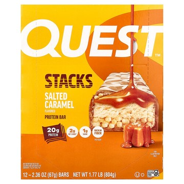 Quest Nutrition, Stacks, Protein Bar, Salted Caramel, 12 Bars, 2.36 oz (67 g) Each
