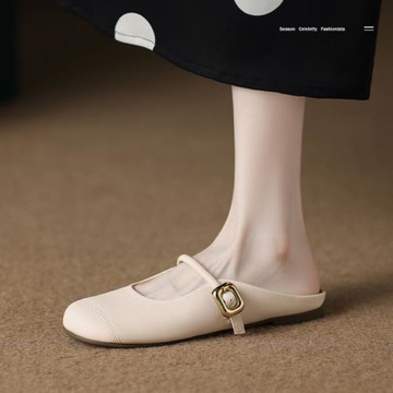 205-11平底包頭半拖女式外穿2024夏季新款一腳蹬時尚涼拖鞋