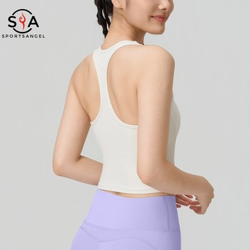 【Sportsangel】(固定襯墊)運動文胸顯腰瘦高强度减震瑜伽背心工字美背吸濕排汗運動背心外穿健身跑步瑜伽內衣