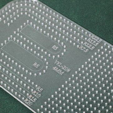 熱銷好物 斬位斬孔計算尺 diy皮革斬距尺高透亞克力圓直角尺斬位斬位3/4mm  10・20