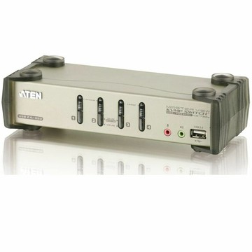 [o美國直購] 交換機 ATEN 4-Port USB 2.0 KVMP Switch with Audio Support and Cables CS1734B (Silver)