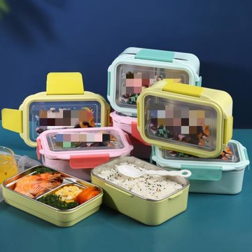 卡通動漫鬼滅之刃學生便當盒不銹鋼雙層保溫飯盒上班族午餐保鮮盒