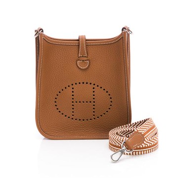 HERMES 愛馬仕 Evelyne 16 Amazone (金棕/銀扣/Cavale 帆布肩帶) (H060775CKAG)