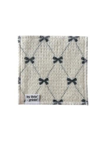 菱格紋織帶針織杯墊