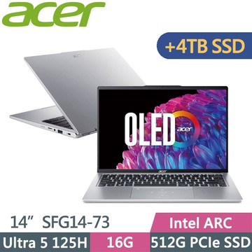 Acer Swift GO SFG14-73-53HY(Ultra 5 125H/16G/512G+4TB SSD/14吋OLED/W11)特仕