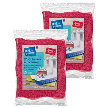 flink&sauber 3D結構 鍋具專用菜瓜布  2入  2個