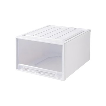 大容量抽屜式儲物箱  PP材質  白色  53 x 44 x 30cm  1個