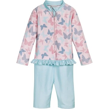 Playshoes 抗UV長袖防曬防寒兒童連身泳裝-蝴蝶 舒適快乾 保護孩子嬌嫩的肌膚  86/92  1入