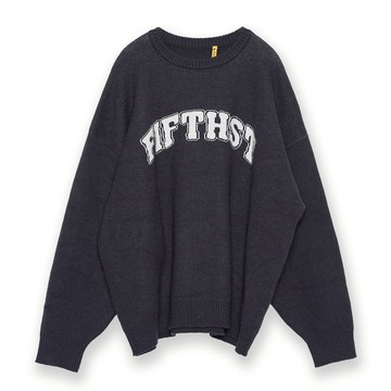 5th STREET｜中性｜寬版LOGO毛衣｜丈青