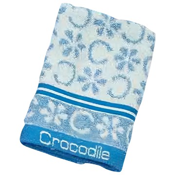 CROCODILE 花物語提花毛巾 100%純棉 尺寸34x76cm 台灣製  藍色  1條