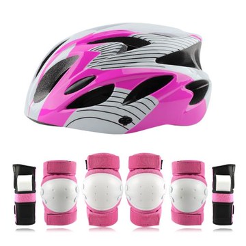 輪滑護具裝備全套兒童頭盔套裝男孩滑板鞋自行車平衡車護膝安全帽