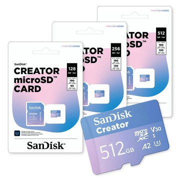 SanDisk Creator microSD 記憶卡 128GB/256GB/512GB